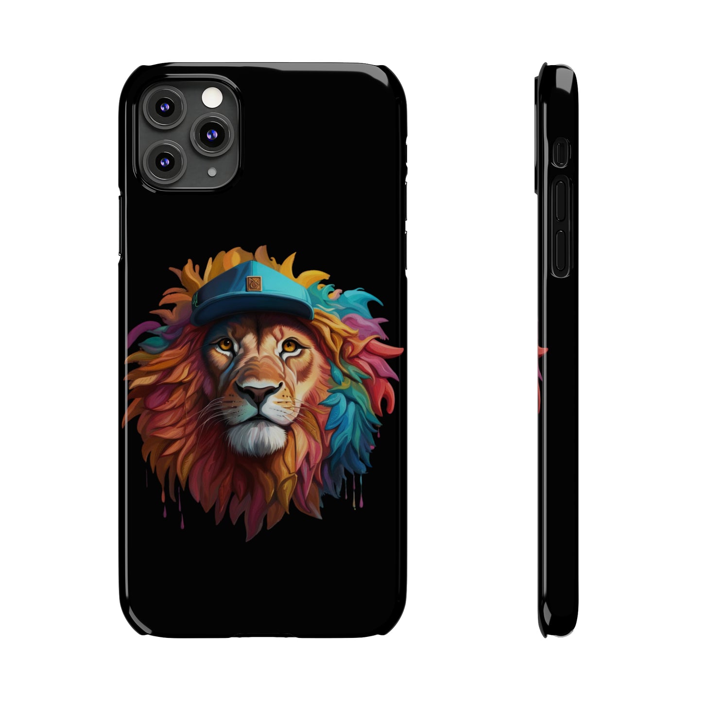 Bright Color Splash Majestic Lion Slim Phone Case