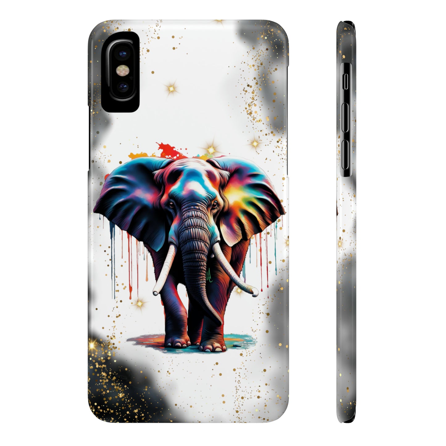 Glitter Elephant Slim Phone Case