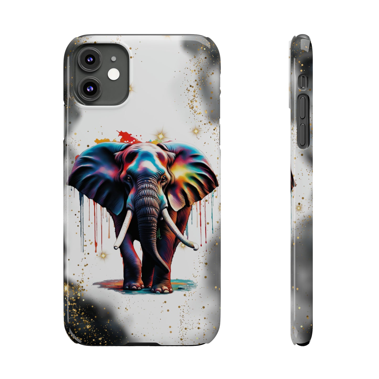 Glitter Elephant Slim Phone Case