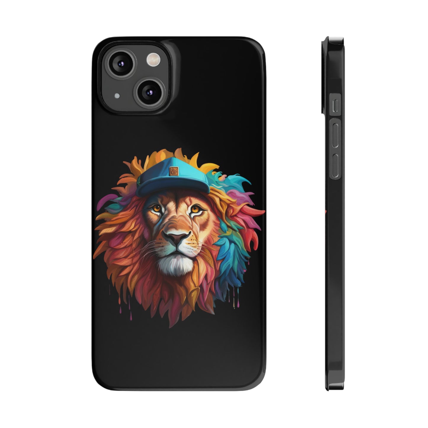 Bright Color Splash Majestic Lion Slim Phone Case