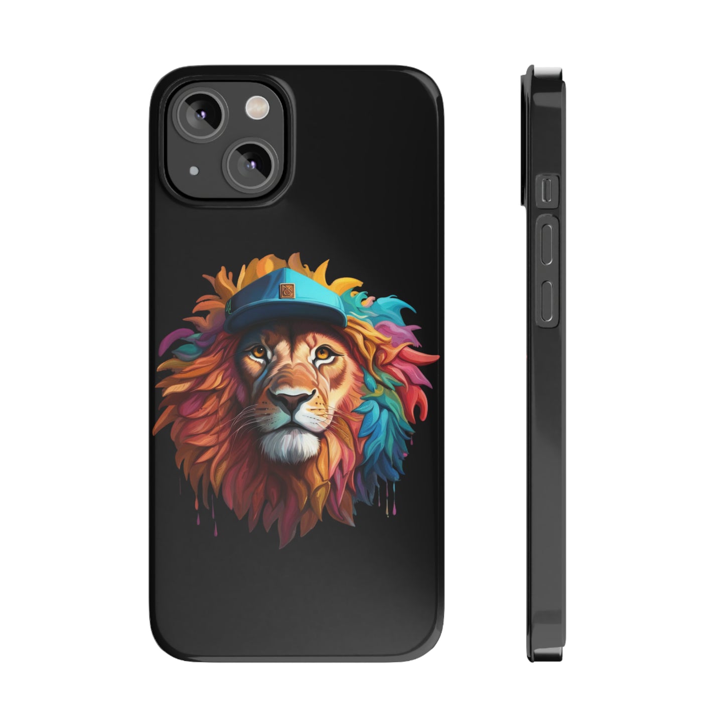 Bright Color Splash Majestic Lion Slim Phone Case