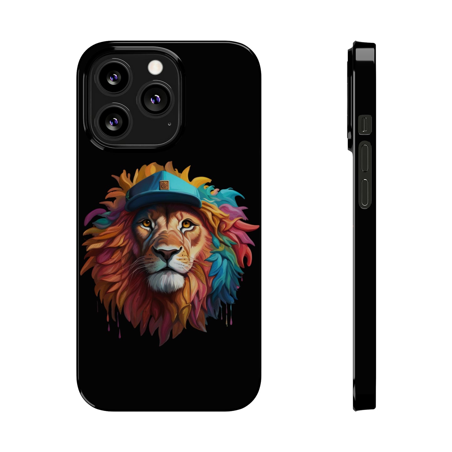 Bright Color Splash Majestic Lion Slim Phone Case