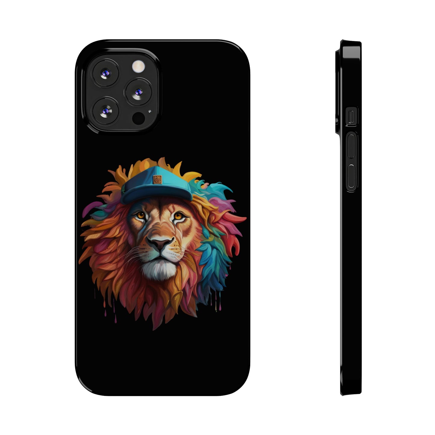 Bright Color Splash Majestic Lion Slim Phone Case