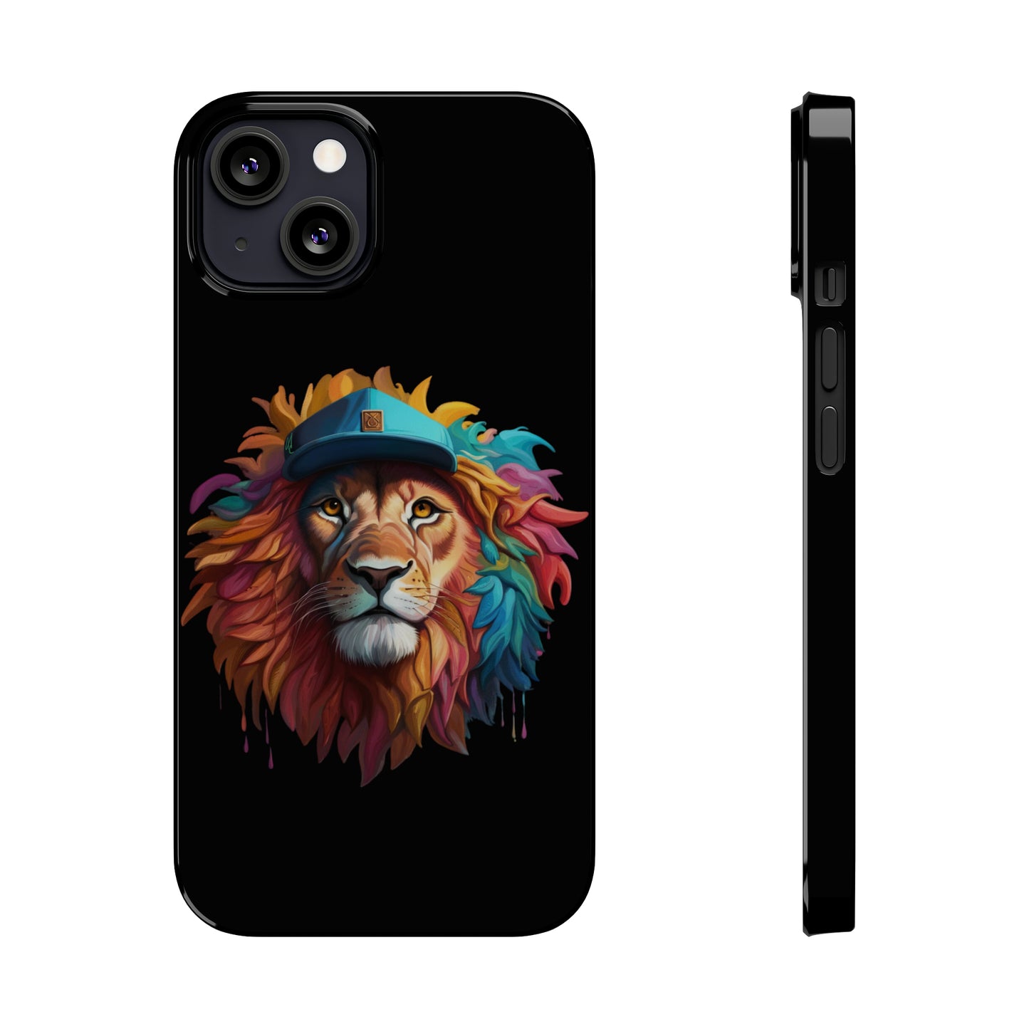 Bright Color Splash Majestic Lion Slim Phone Case