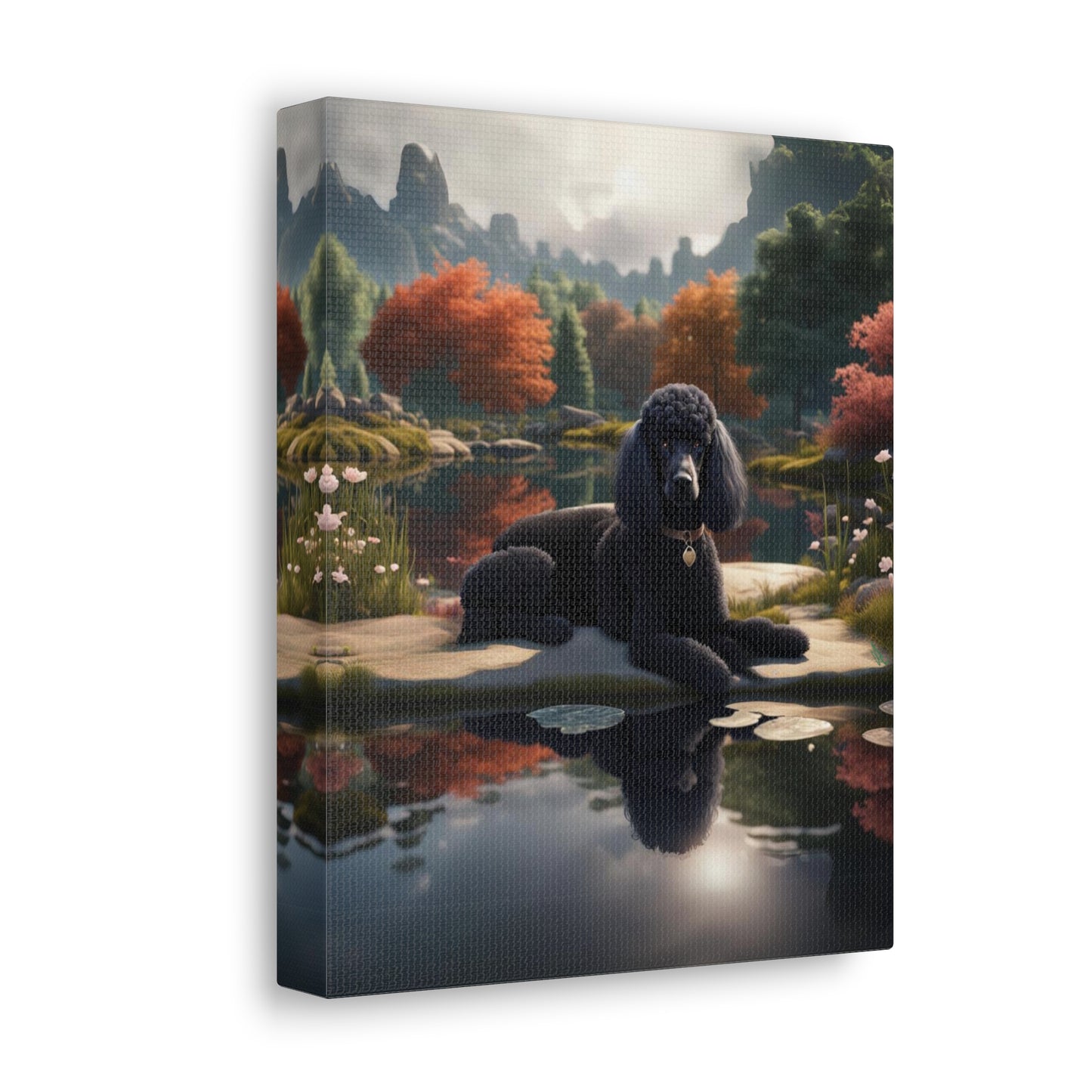 Pondside Serenity Canvas Wrap - Elegant Relaxation on Your Wall