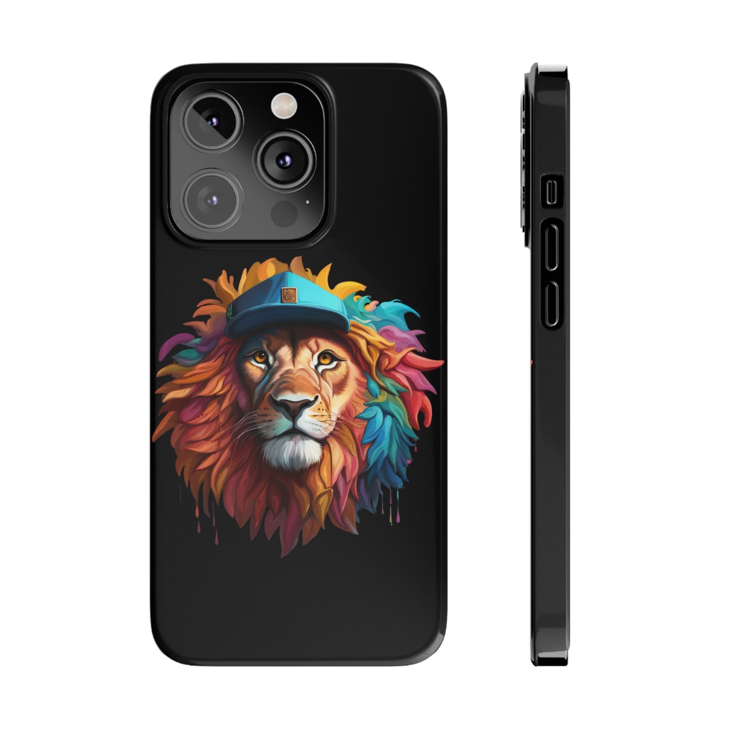 Bright Color Splash Majestic Lion Slim Phone Case