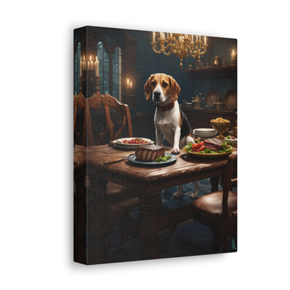 A Beagle's Dinner Canvas Gallery Wrap