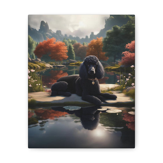 Pondside Serenity Canvas Wrap - Elegant Relaxation on Your Wall