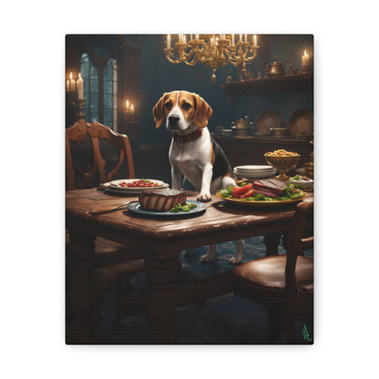 A Beagle's Dinner Canvas Gallery Wrap