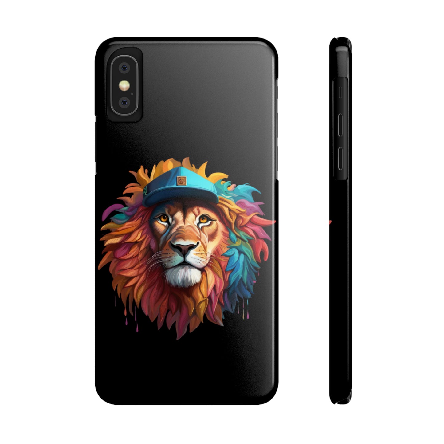 Bright Color Splash Majestic Lion Slim Phone Case