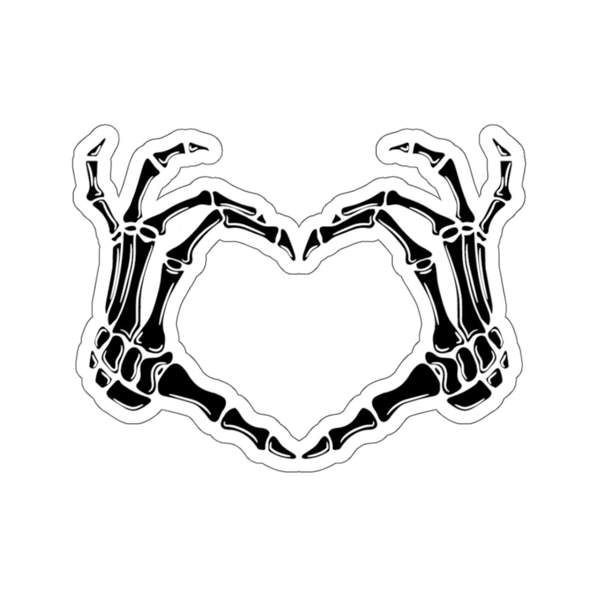 Skeleton Hands Heart Kiss-Cut Sticker