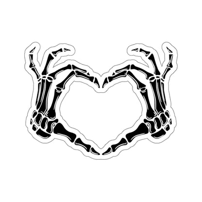 Skeleton Hands Heart Kiss-Cut Sticker