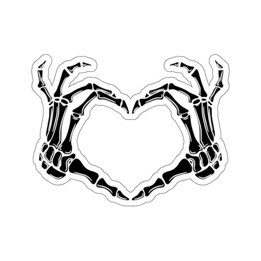 Skeleton Hands Heart Kiss-Cut Sticker