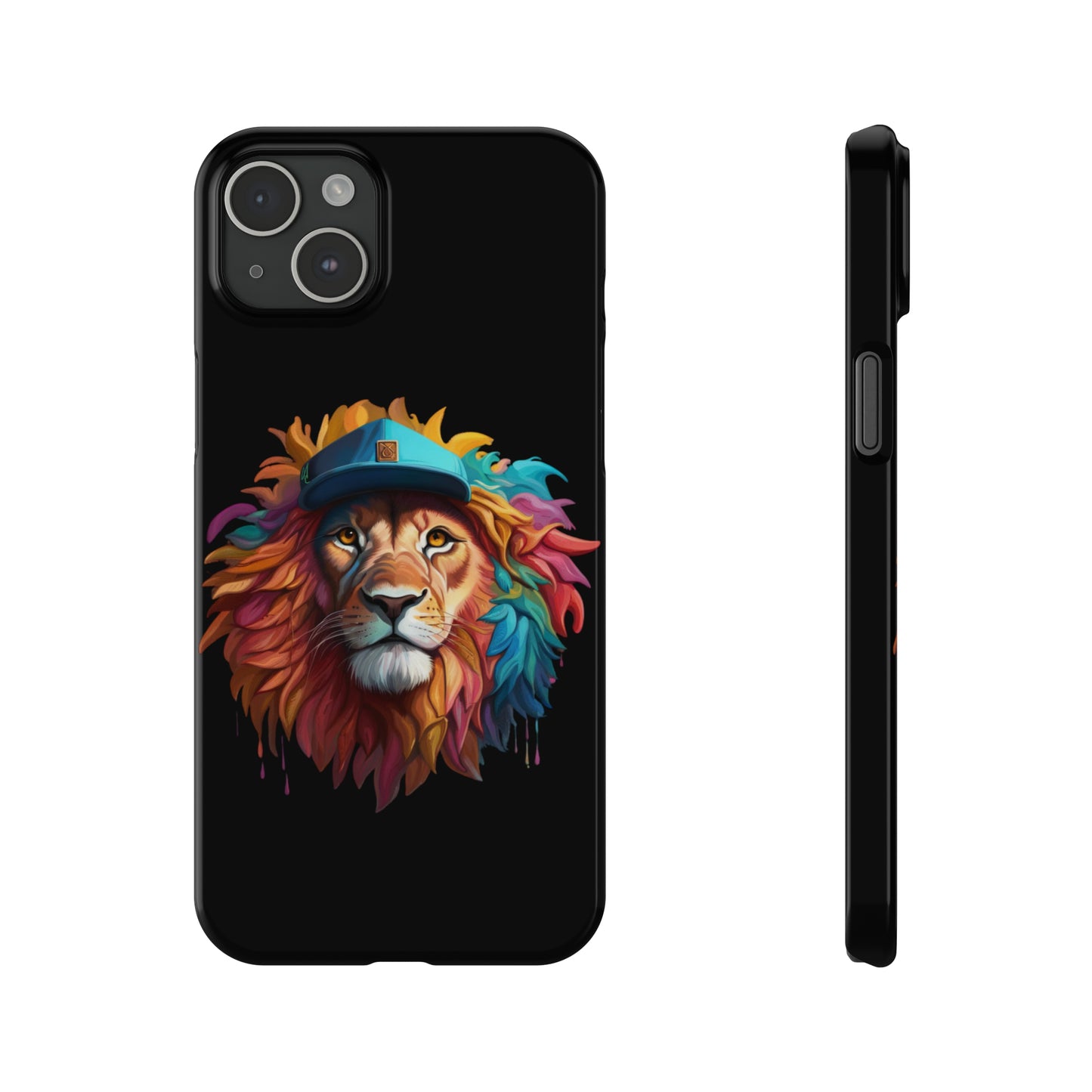 Bright Color Splash Majestic Lion Slim Phone Case