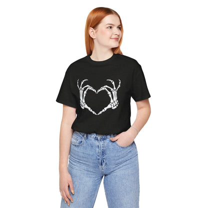 Skeleton Hands Heart Short Sleeve Tee