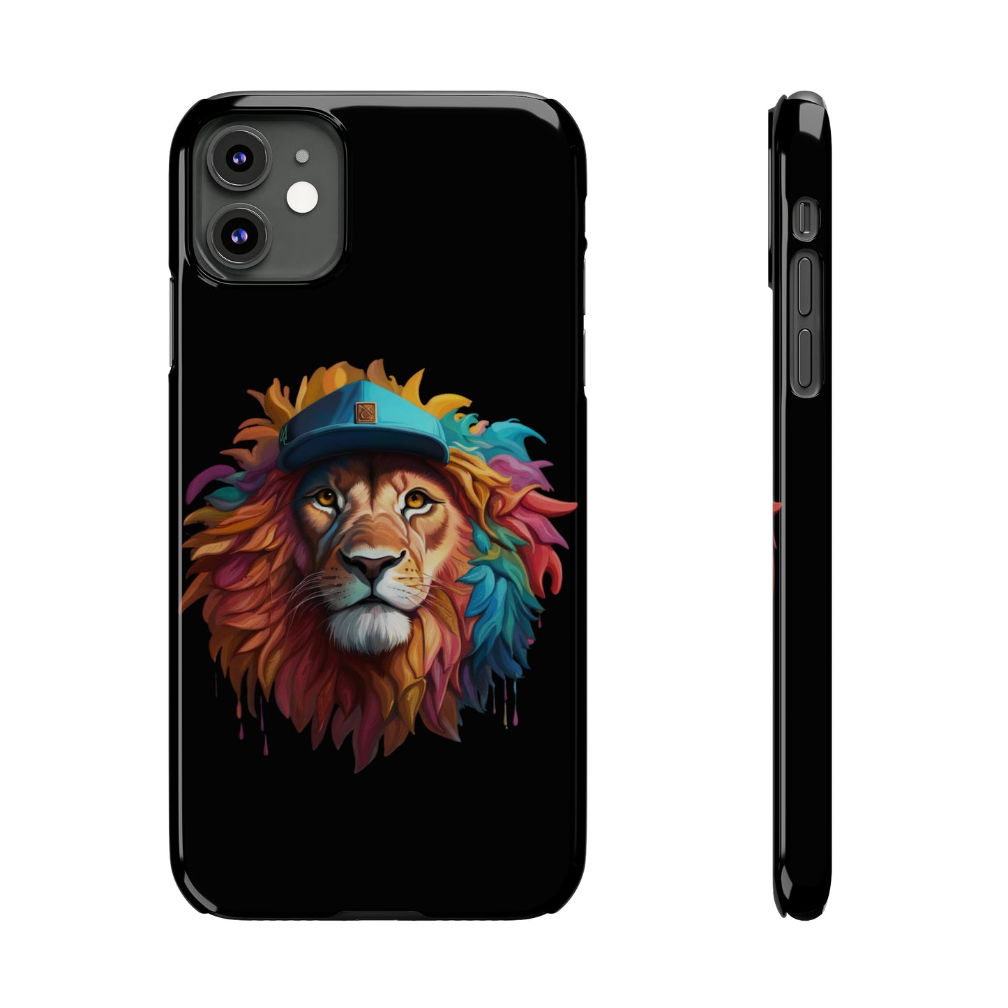 Bright Color Splash Majestic Lion Slim Phone Case