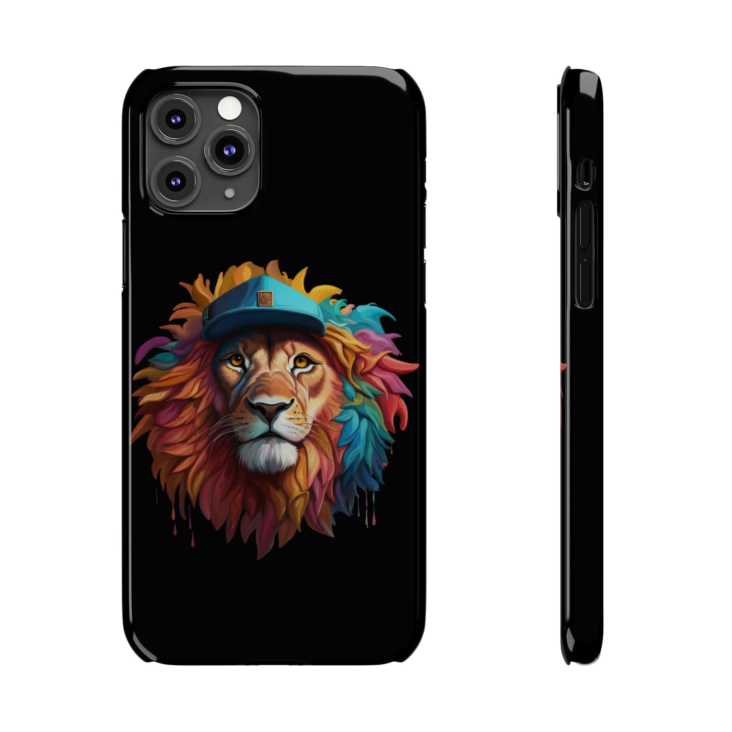 Bright Color Splash Majestic Lion Slim Phone Case