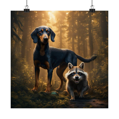 Hound and Friend Matte Vertical Poster