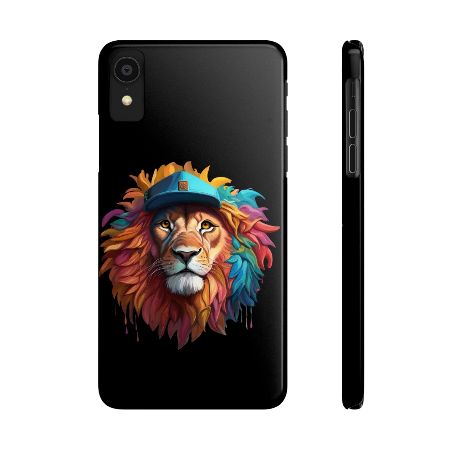 Bright Color Splash Majestic Lion Slim Phone Case