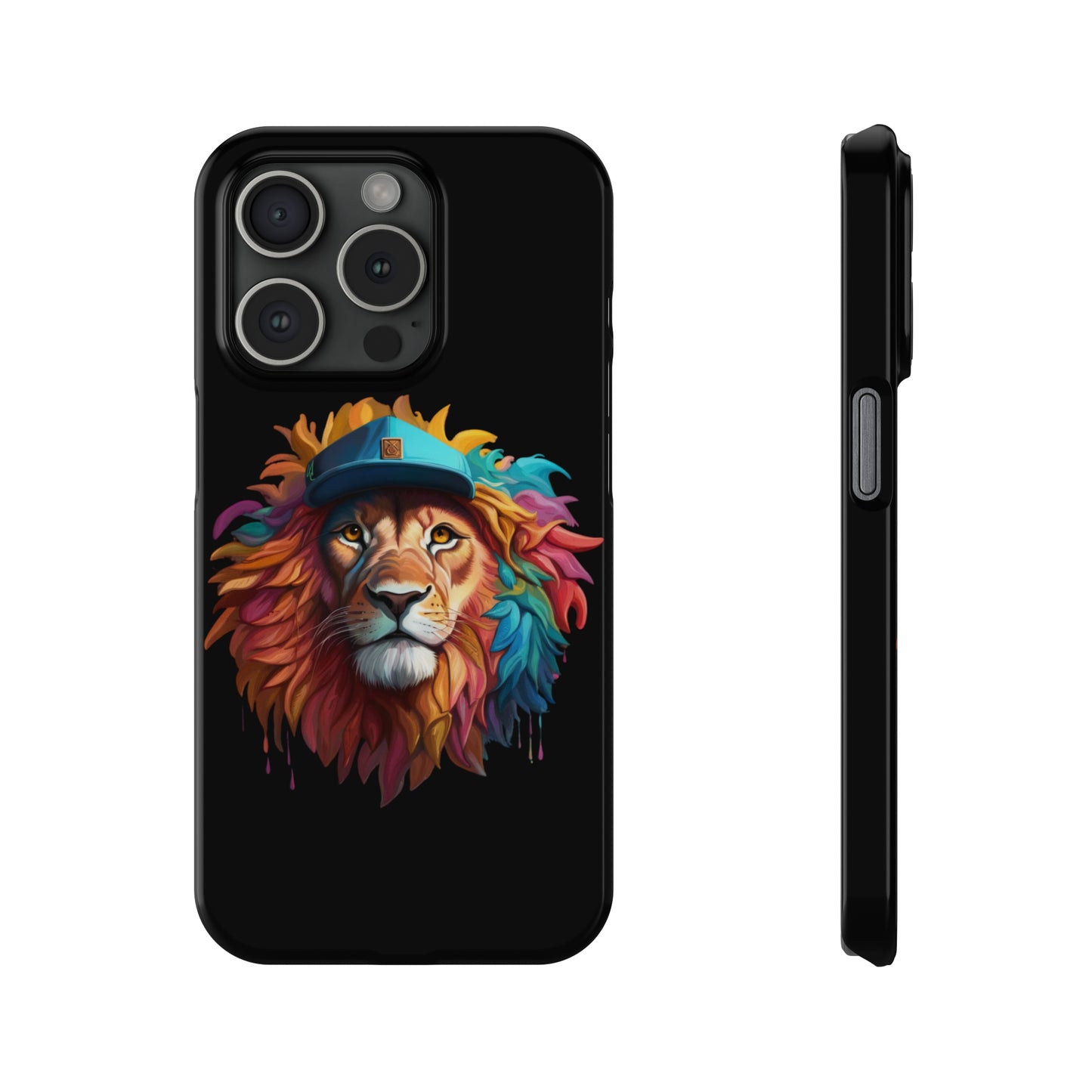 Bright Color Splash Majestic Lion Slim Phone Case