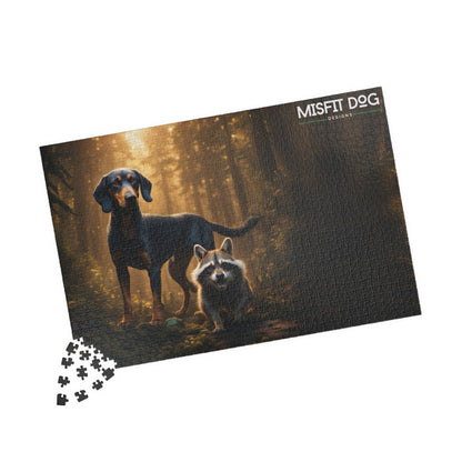 Coonhound & Raccoon Woods 1014-Piece Puzzle