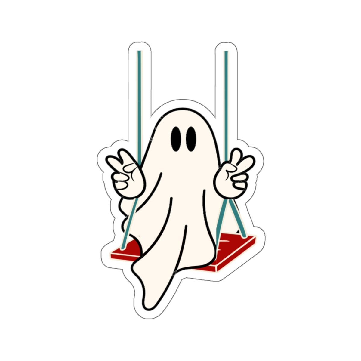 Ghost on a Swing Kiss-Cut Sticker