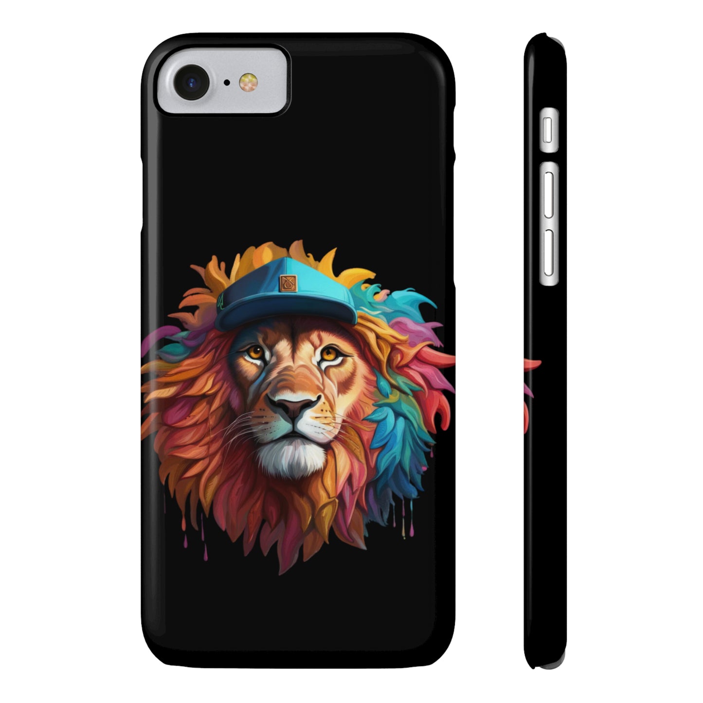 Bright Color Splash Majestic Lion Slim Phone Case