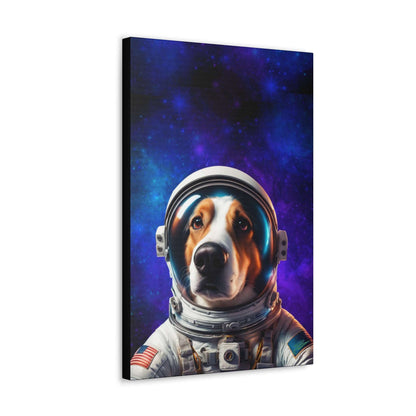 Starry Paws: Astronaut Dog in Space Canvas Print