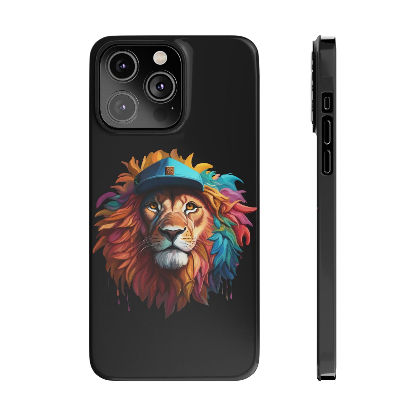 Bright Color Splash Majestic Lion Slim Phone Case