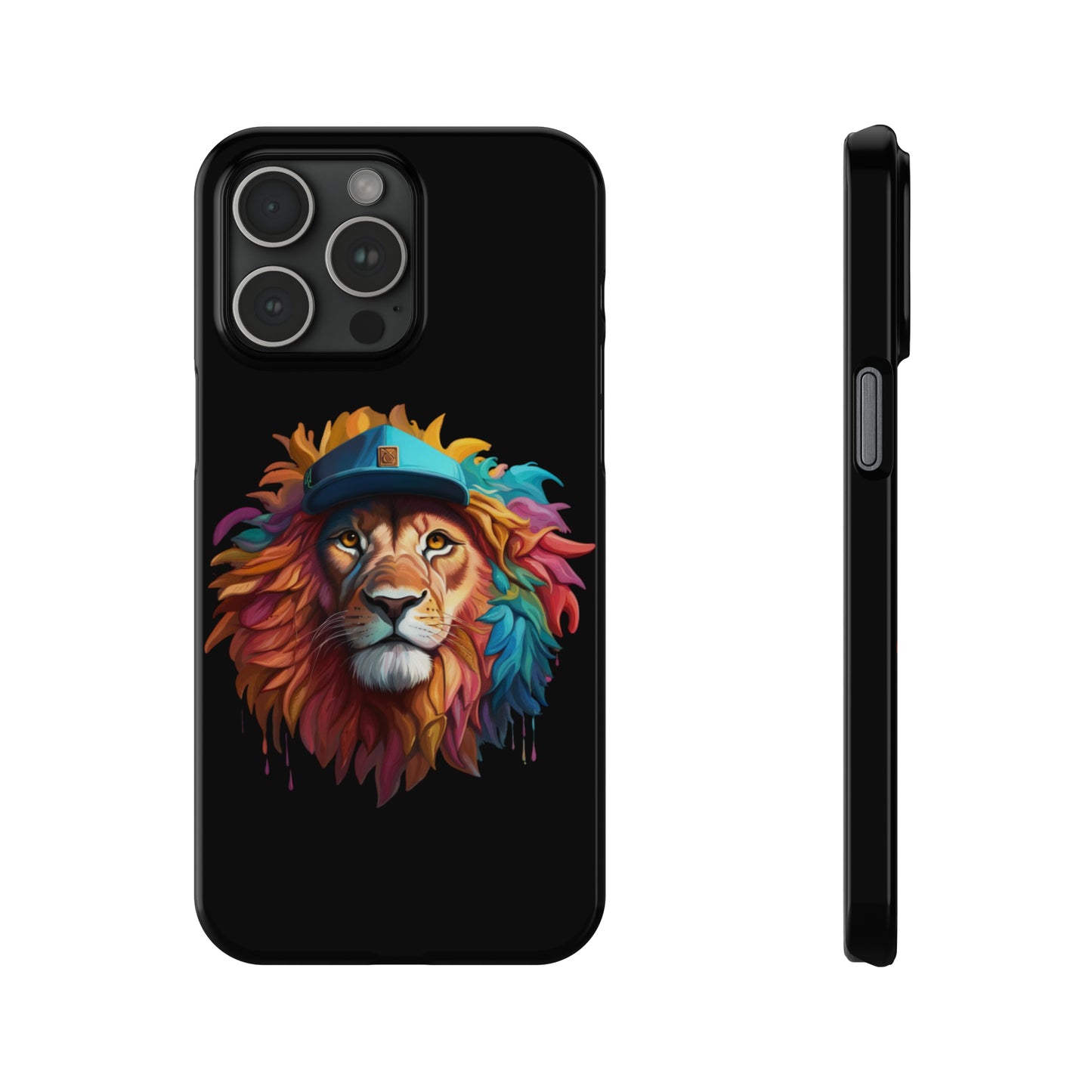 Bright Color Splash Majestic Lion Slim Phone Case