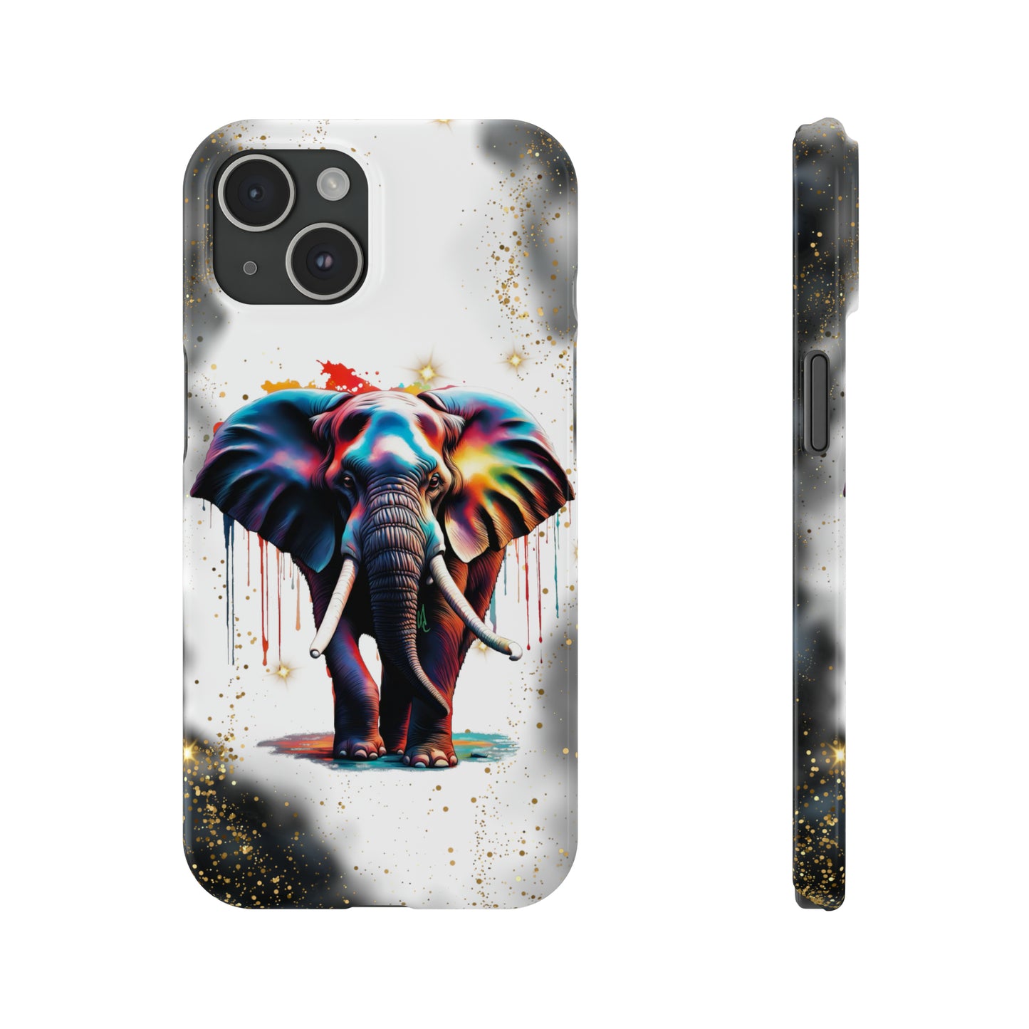 Glitter Elephant Slim Phone Case