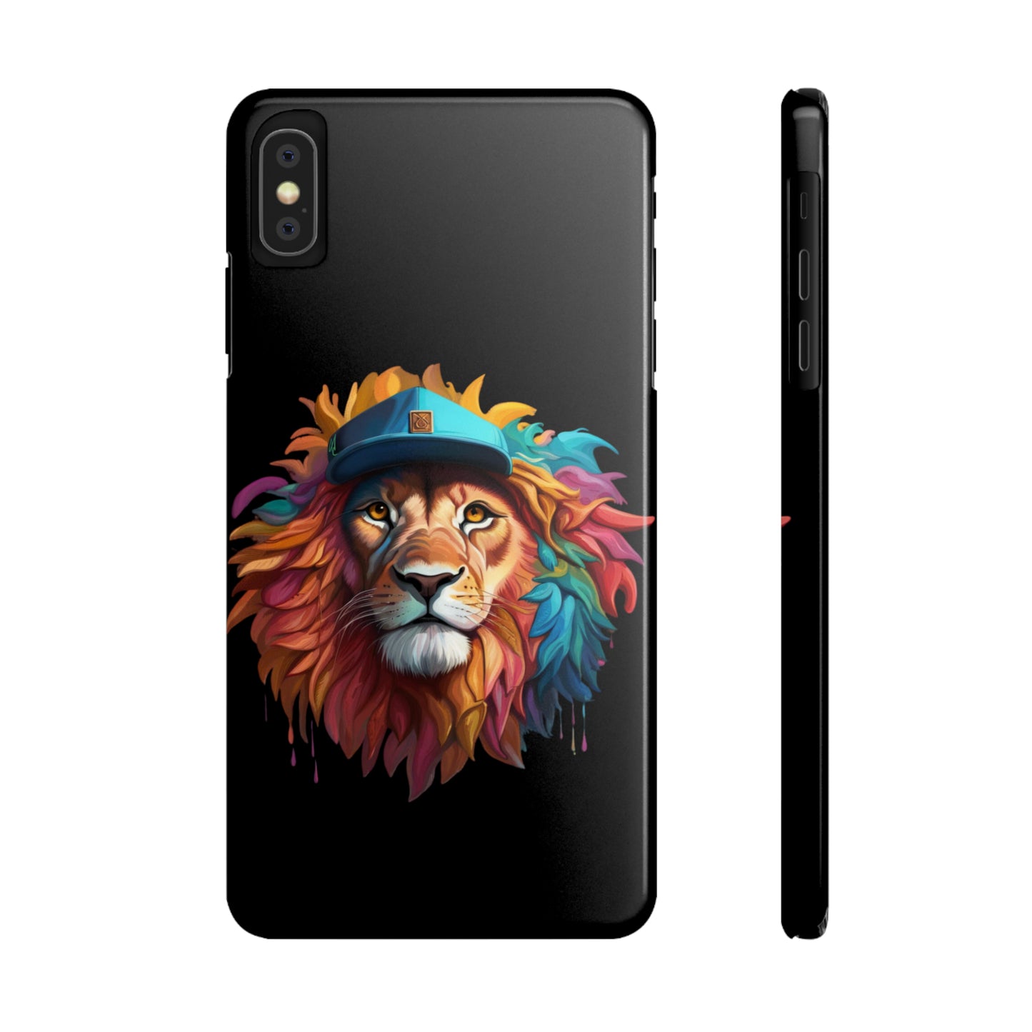 Bright Color Splash Majestic Lion Slim Phone Case